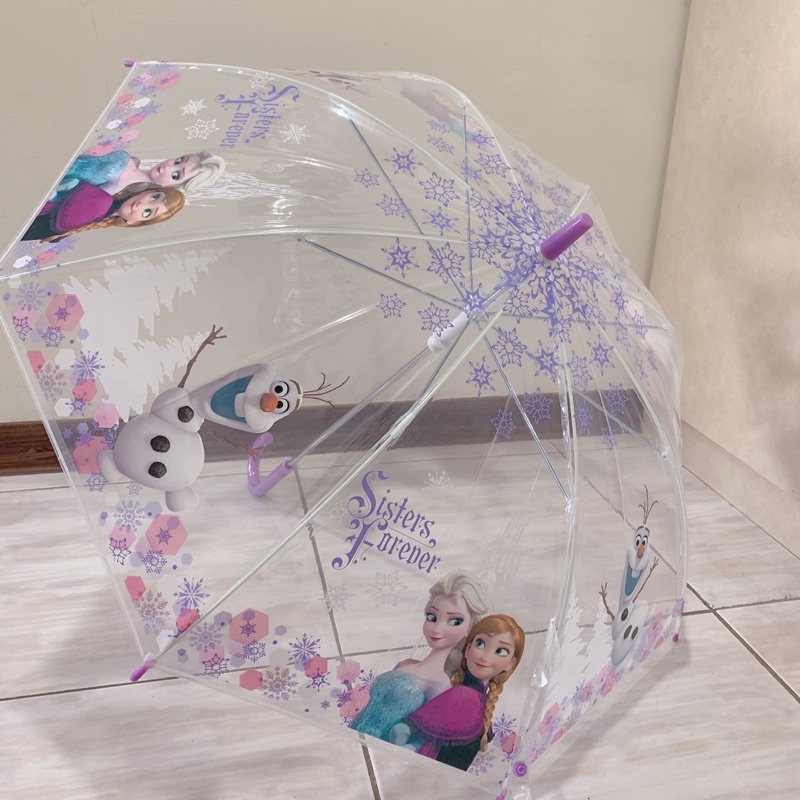 冰雪奇緣透明雨傘 日本takihyo 兒童雨傘 小孩雨傘50公分傘面 透明雨傘 Elsa 雪寶
