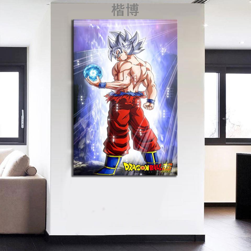 楷博多款七龍珠自在極意功孫悟空高清動漫壁畫帶框龍珠超級賽亞人悟空卡通裝飾畫臥室書房房間裝飾 蝦皮購物