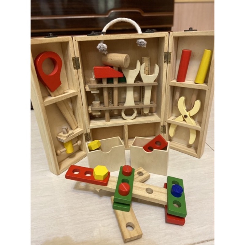 木製工具箱玩具 小小工程師 手指協調 益智玩具 木質手提工具箱 DIY玩具