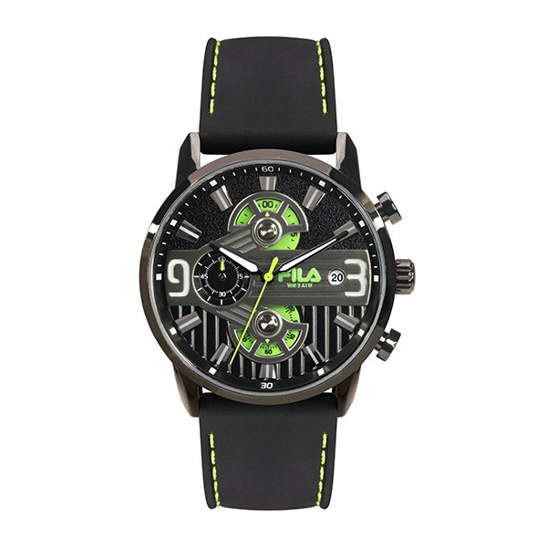 【FILA 斐樂】機械風格設計腕錶-螢光綠/38-175-002/台灣總代理公司貨享兩年保固