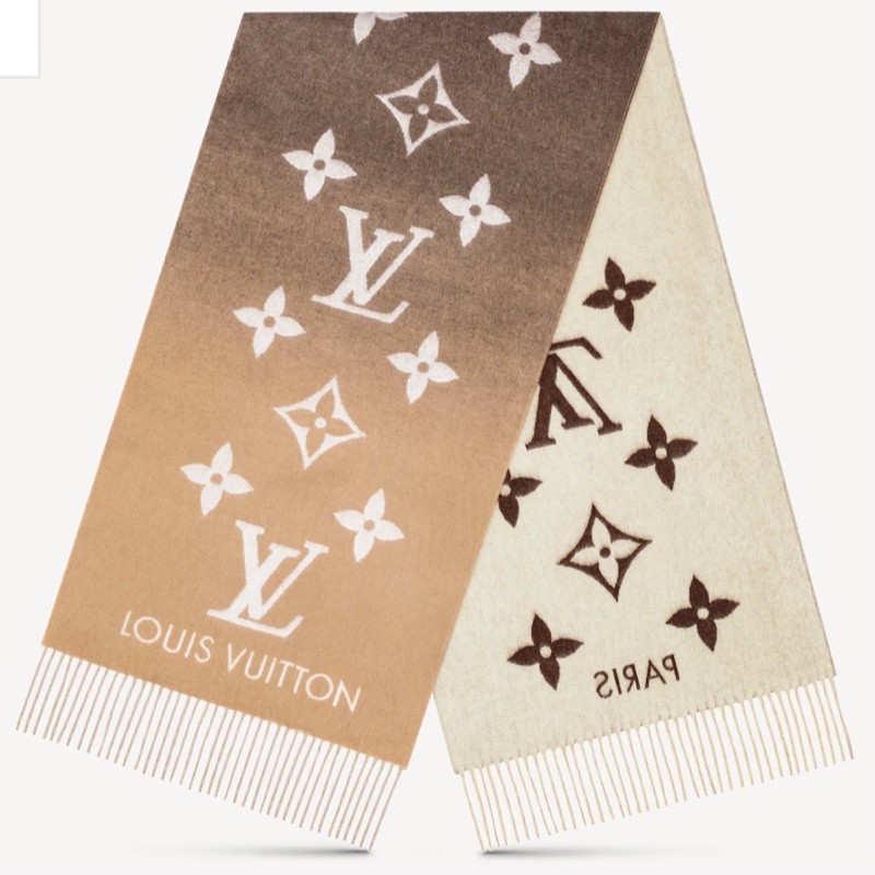 Louis Vuitton LV 山羊絨漸層雙色圍巾