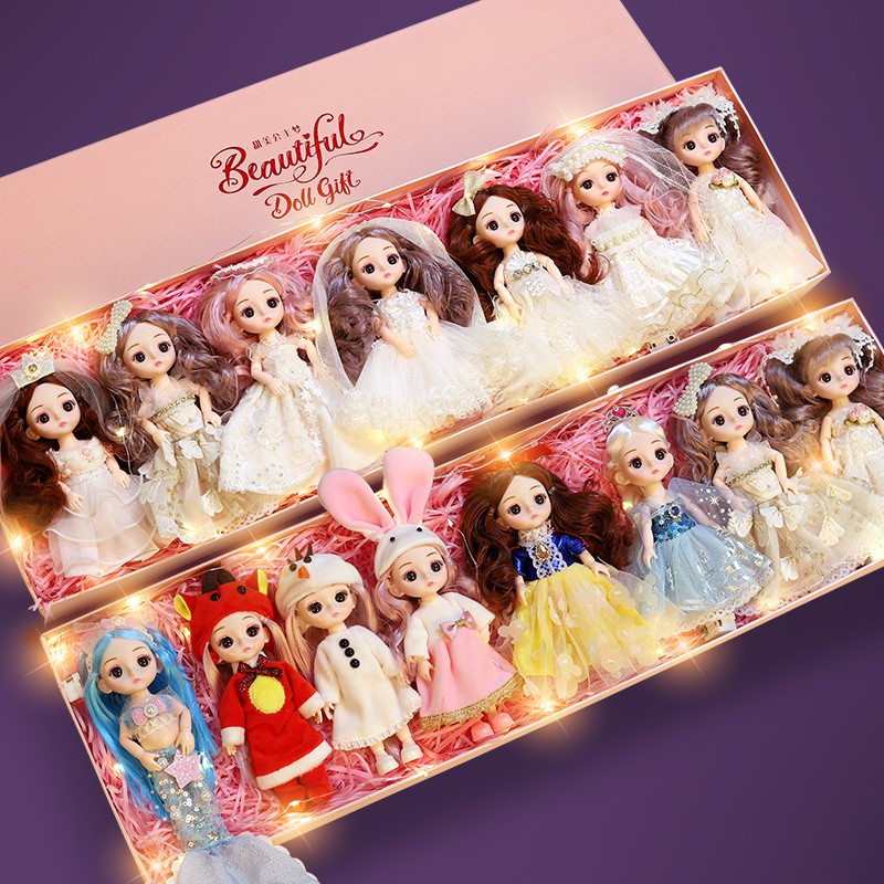 （台灣發貨）芭比娃娃 彩色 彩虹 超長髮  髮量多嘿嘍芭比洋娃娃套裝2020新款換仿真迷你小布公主女孩玩具生日禮物