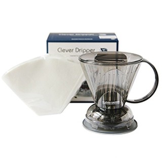 【多塔咖啡】臺灣製 Mr.Clever Dripper 聰明濾杯 時尚套裝組300ml(S號灰) 贈原廠專用濾紙100張
