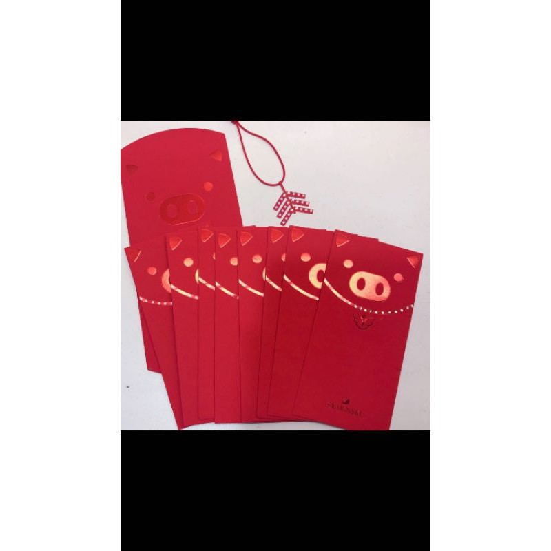 (全新) 施華洛世奇 豬年 生肖 紅包袋一組(內裝8個) 限量品 水晶紅包袋