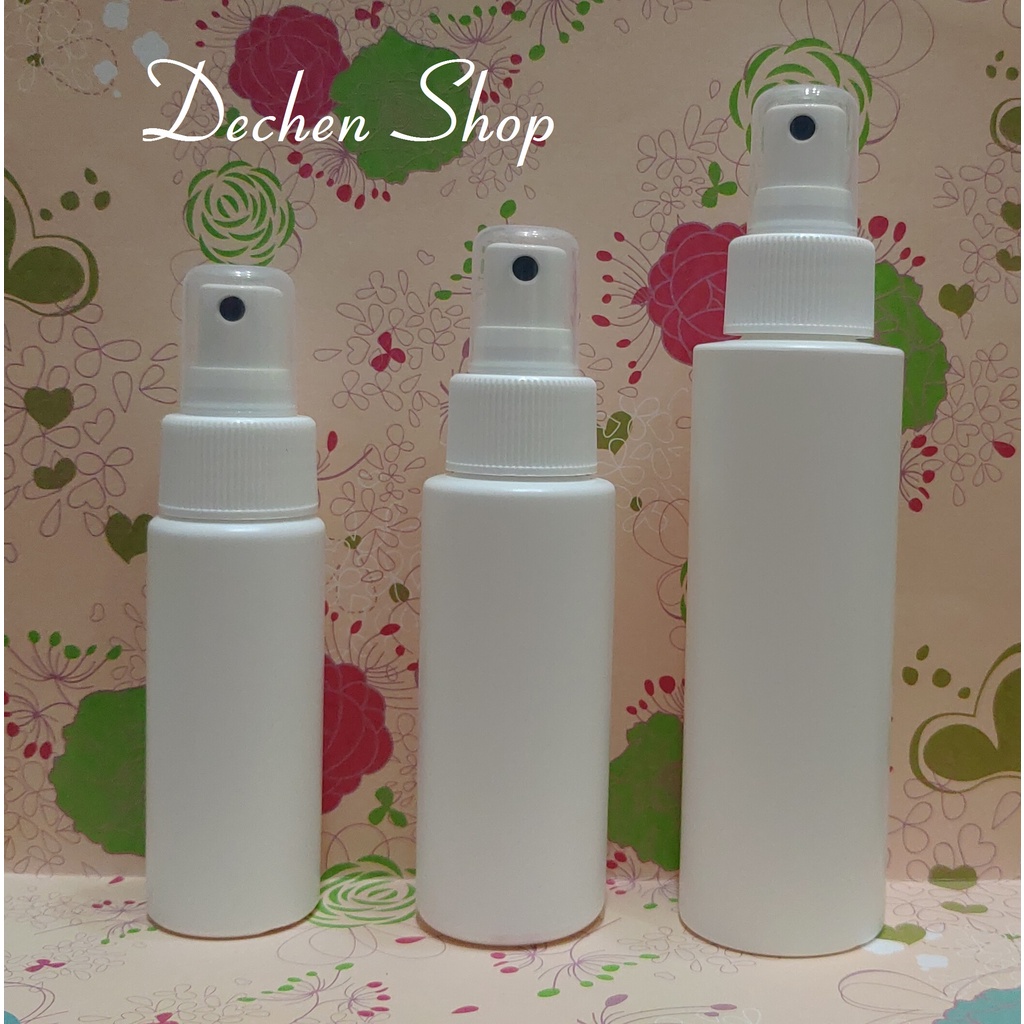 50ml/70ml/100ml白色噴頭+2號HDPE白色塑膠瓶/酒精乾洗手噴瓶/花水純露化妝水噴瓶/不透光塑膠噴霧瓶