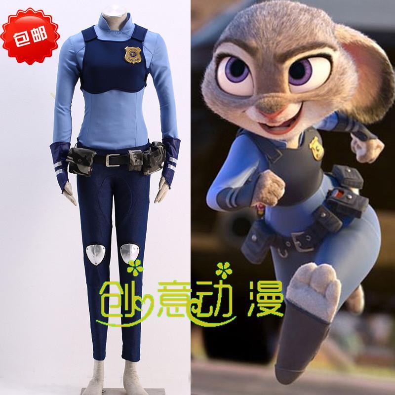 Cos服 現貨瘋狂動物城cosplay服裝兒童動漫女警judy兔子朱迪擬人服cos服全套 蝦皮購物