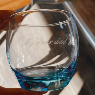 客製化雕刻玻璃杯藍色酒杯 威士忌杯 玻璃杯製作 雕刻玻璃