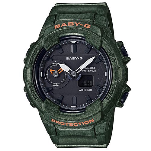 CASIO BABY-G 金屬前衛設計風格休閒錶-墨綠(BGA-230S-3A)