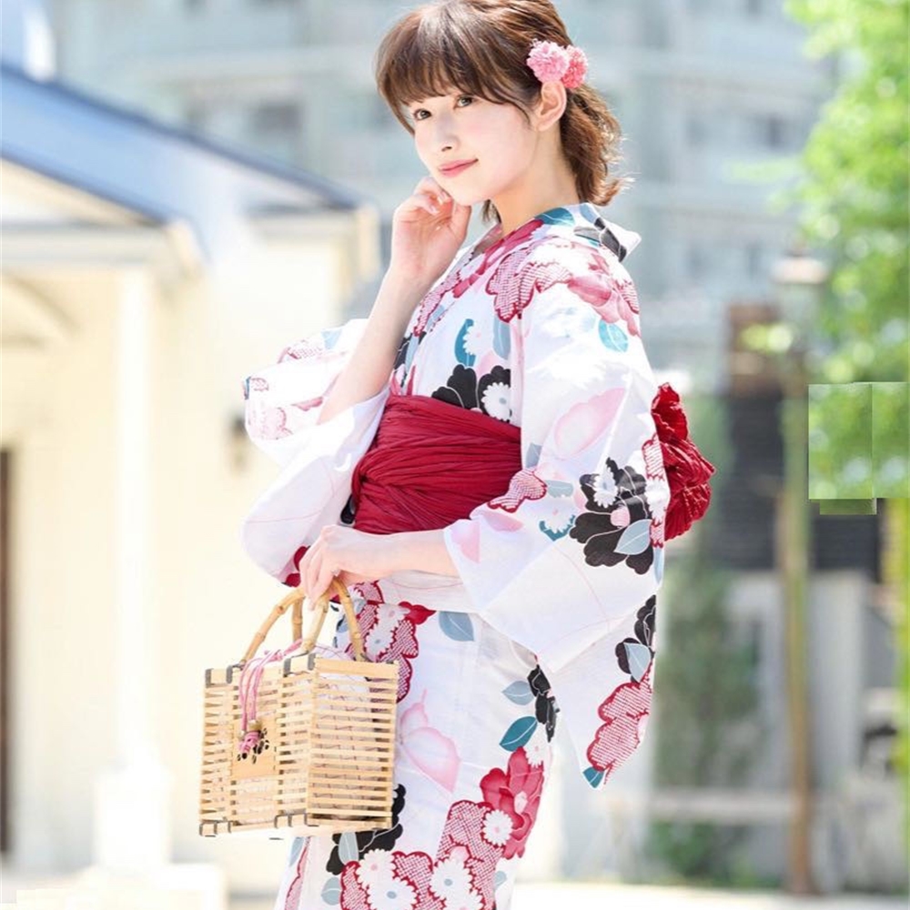 沐子原創設計 佳令和服屋日本和服浴衣女傳統款式純棉面料日本花火大會印花和服 角色扮演表演 服裝浴衣套裝女 蝦皮購物