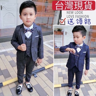 免運「現貨」兒童春夏秋冬款西裝禮服男童花童西裝鋼琴演出禮服 幼兒園畢業禮服格紋花童西裝套裝 男寶寶禮服婚紗寫真紳士西裝