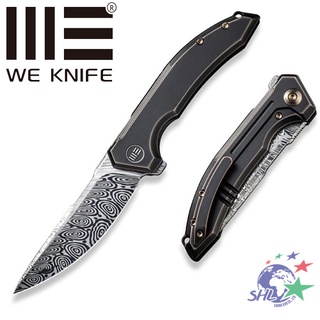 We Knife Quixotic 黑銅鈦柄折刀 / 大馬士革鋼 / WE21016-DS1【詮國】