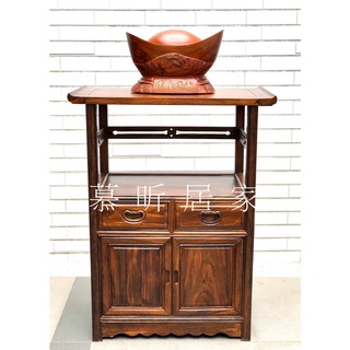 <臺南實體展示>全新品【翹頭電話茶几收納置物櫃】原木雞翅木 簡約復古 茶具收納櫃 電話角落櫃 廚房櫃 玄關櫃 實木收納櫃
