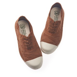 【22.2cm】 Natural World 西班牙休閒鞋 刷色4孔綁帶基本款-咖啡色