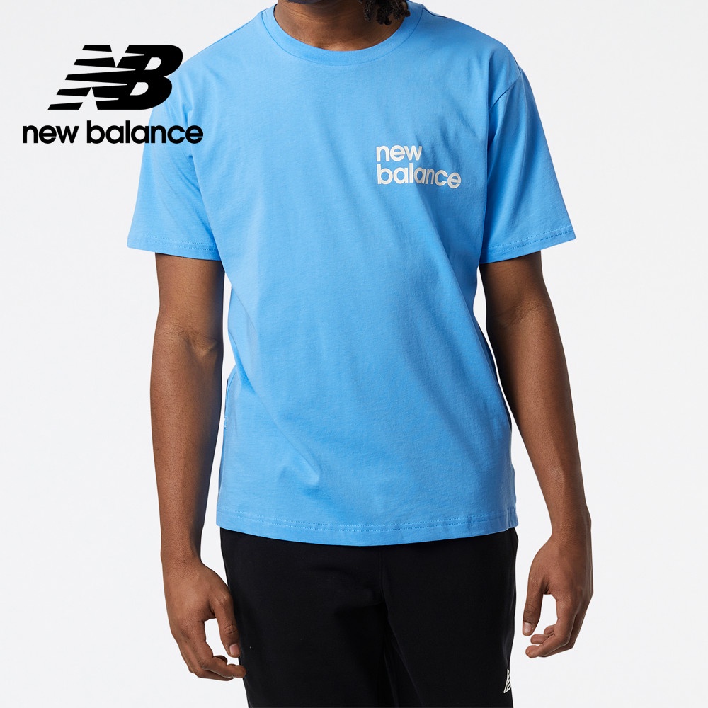 【New Balance】 NB 短袖上衣_男性_藍色_MT23513SK