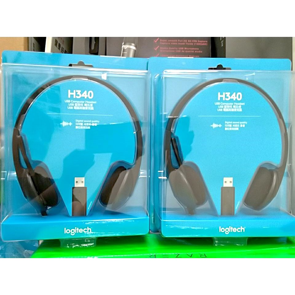 【本店吳銘】 羅技 logitech H340 頭戴式 USB 耳機麥克風  skype voip 商務辦公 視訊會議