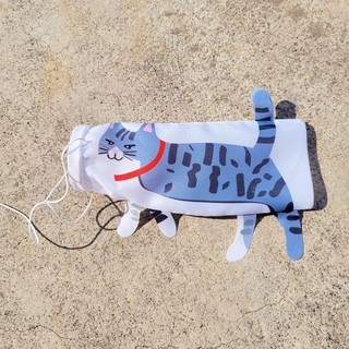 藍灰色 貓鯉魚旗 機車旗幟 機車吊飾