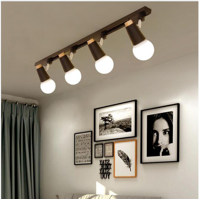 北歐實木客廳背景墻軌道燈臥室餐廳軌道條燈店鋪實用led照明射燈 蝦皮購物