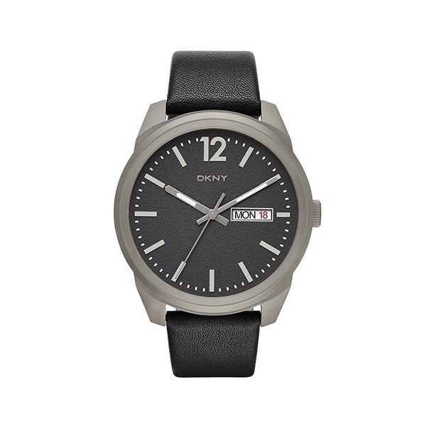 【DKNY】美式經典都會時尚真皮腕錶-工業灰/NY2446/台灣總代理公司貨享二年保固