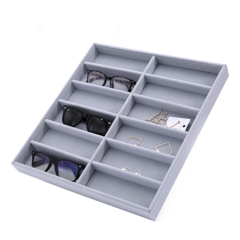 高檔絨布12格 太陽鏡展示盒 太陽鏡 展示架 眼鏡展示道具 收納盒