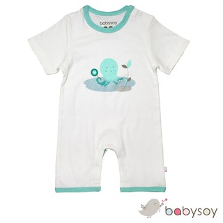 美國 [Babysoy] Janey Baby有機棉經典短袖連身衣212-小鯨魚