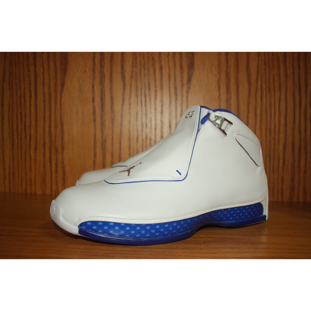 Blue Village~全新Nike Air Jordan 18 Retro 白藍 巫師隊 AA2494-106