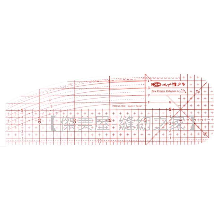 傑美屋 縫紉之家 台製工具 喜佳ncc 熨斗用止滑定規尺10 30cm 燙尺 蝦皮購物