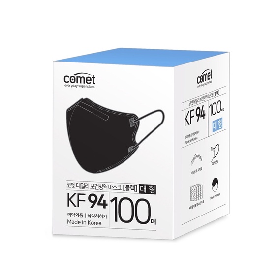 台灣現貨100%韓國製KF94 Comet 3D四層大人立體口罩 5片一包 寬版口罩 超高防禦 大尺寸 舒適感口罩