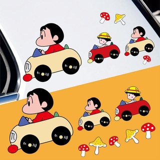 【新品上市⚡汽車貼紙 刮痕貼】蠟筆小新汽車車身貼紙車門大長條劃痕遮擋可愛卡通搞笑電動車車貼