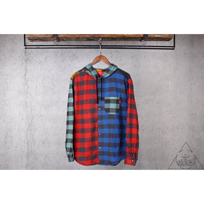 【HYDRA】Supreme Hooded Buffalo Plaid Flannel 連帽襯衫 拼接 【SUP096】