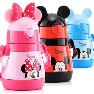 【STAR BABY】迪士尼俏皮小胖瓶 兩用保冷/保溫兒童吸管式背帶水壺吸管水壺(310ML)
