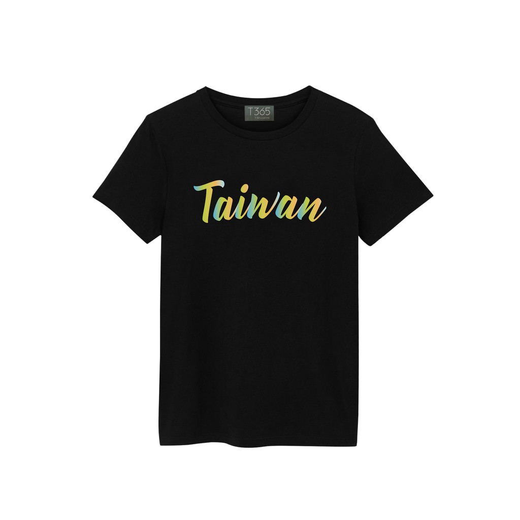 T365 TAIWAN 台灣 臺灣 愛台灣 國家 字型 麥克筆 草寫 英文 藍綠黃漸層 T恤 男女皆可穿 備註尺寸 短T