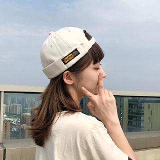 現貨海外直送 春夏無檐帽子女圓頂瓜皮帽地主帽潮牌嘻哈雅痞貝雷帽造型帽搭配帽 蝦皮購物