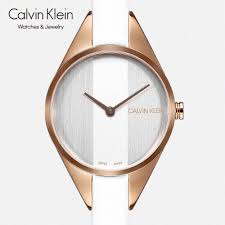 CK女錶 Calvin Klein 細緻迷人 強化玻璃  皮革手錶 銀白+玫瑰金框