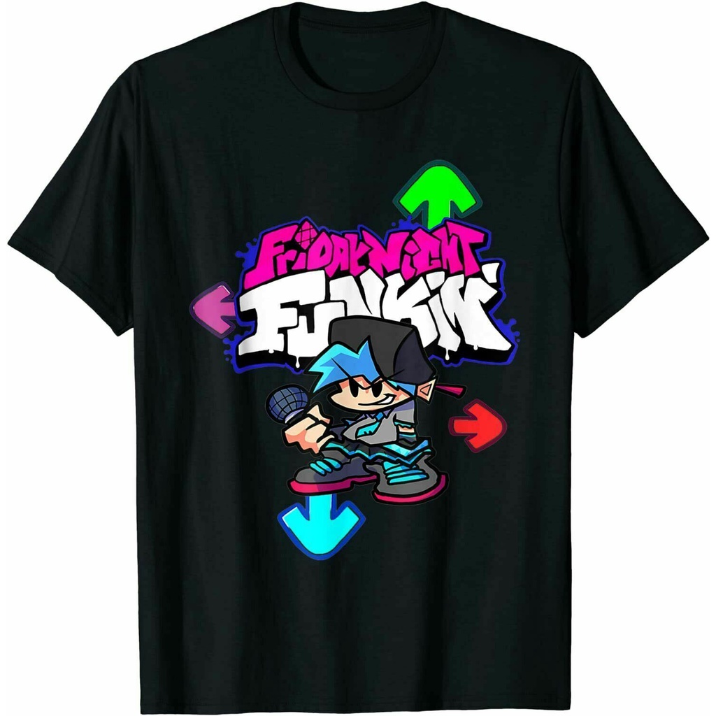 Friday Night Funkin Game Battle 男士黑色 T 恤趣味 T 恤