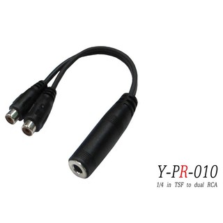 Stander Y-PR-010 6.3mm 單聲道母頭 轉兩個 RCA 母頭 音源訊號分接線 [唐尼樂器]