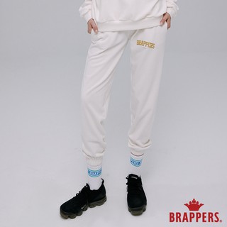 BRAPPERS 女款 「Wellbe系列」弧形印花休閒束口褲-米白