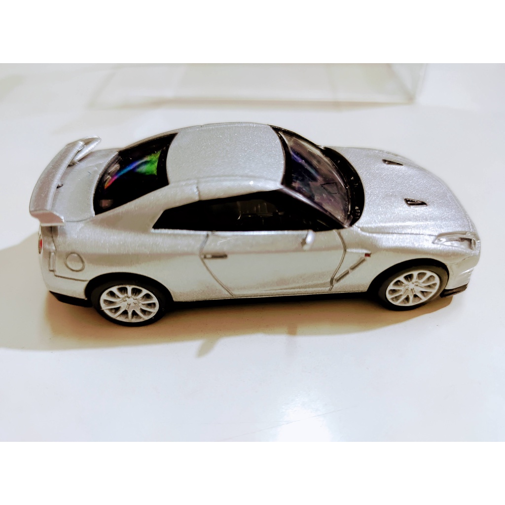 【二手無盒】7-11 NISSAN SKYLINE GT-R組裝模型迴力車玩具車/R35銀