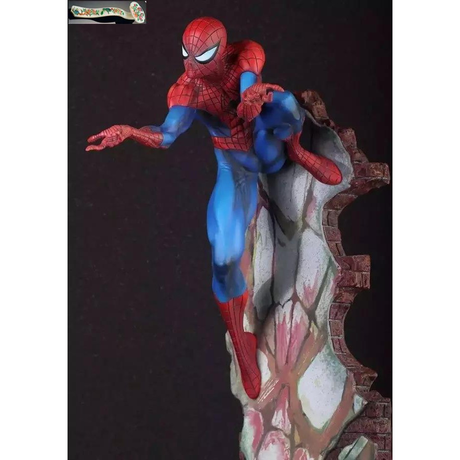 Tt精品超凡蜘蛛俠spiderman 18寸蜘蛛俠場景版藍色黑色手辦模型 蝦皮購物