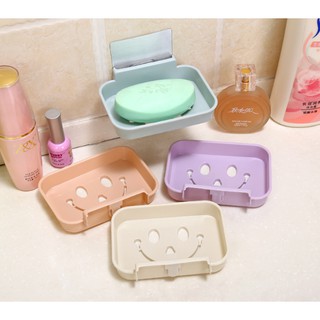 浴室無痕璧掛式笑臉肥皂盒 瀝水肥皂盤