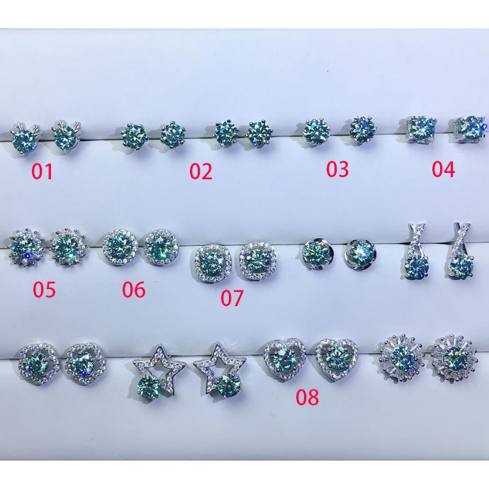 【有GRA證書】綠色莫桑石耳環S925銀耳飾時尚莫桑鑽石耳環
