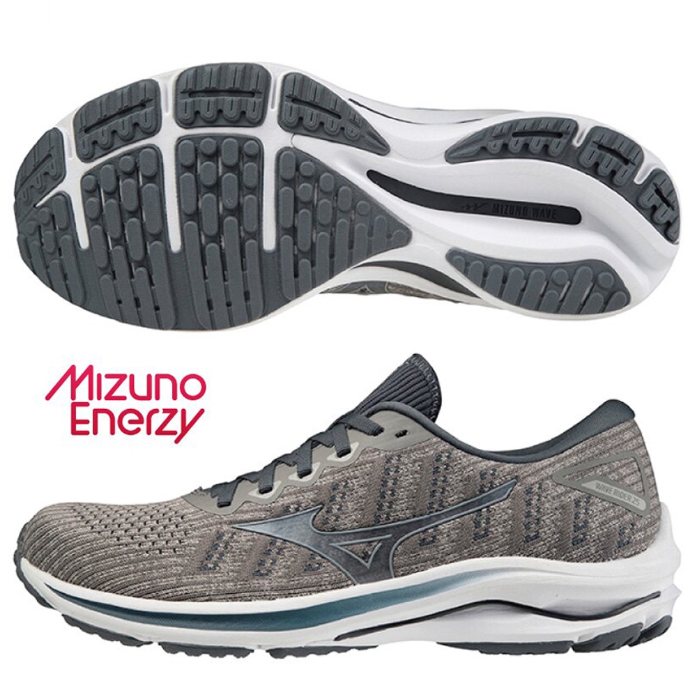 MIZUNO WAVE RIDER 25 男鞋 慢跑 ENERZY中底 超寬楦 灰【運動世界】J1GC217693