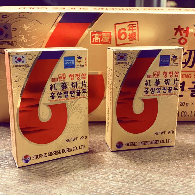 韓國高麗6年根紅蔘蜜切片三盒