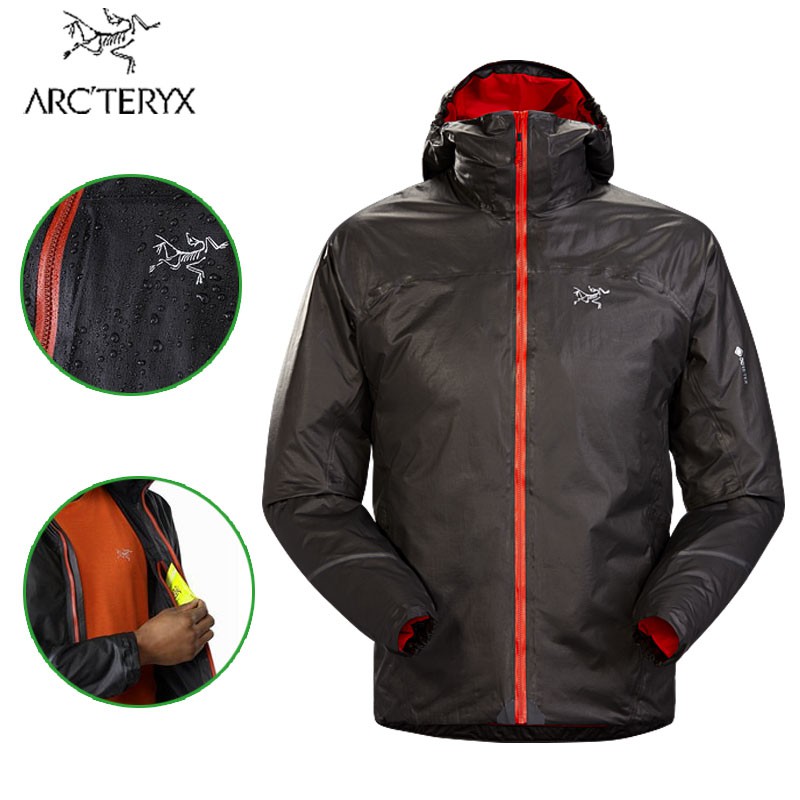 【Arcteryx 始祖鳥】男性 Norvan SL化纖外套 coreloft Gore-Tex 黑/時代橘 24038