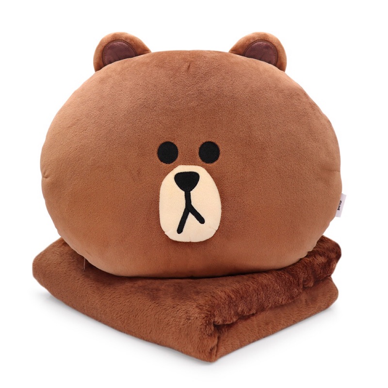 正版 熊大抱枕毯 抱枕 毛毯 毯子 兒童毛毯 韓國LINE FRIENDS熊大抱枕毯子