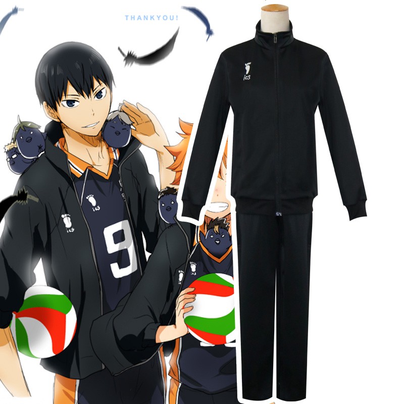 排球少年cosplay烏野高校日向翔陽隊服校服秋冬長袖休閒運動服外套烏野高校排球部 Beecost