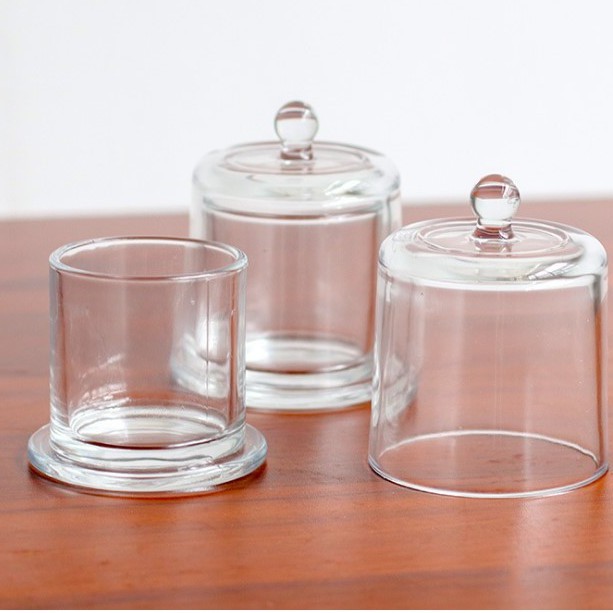 蠟燭玻璃杯diy蠟燭杯玻璃金鐘罩蠟燭台水晶擴香玻璃杯蠟燭防塵罩永生花罩香薰蠟燭香氛蠟燭罩展示玻璃罩