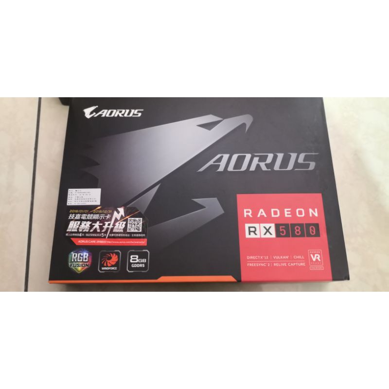 技嘉 Aorus rx580 8g 原廠保到2023年6月