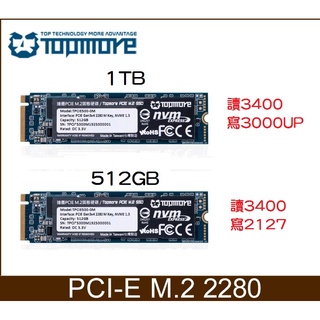 【全新5年保】達墨 TOPMORE 1TB M.2 2280 PCIe SSD 固態硬碟 512GB NVMe