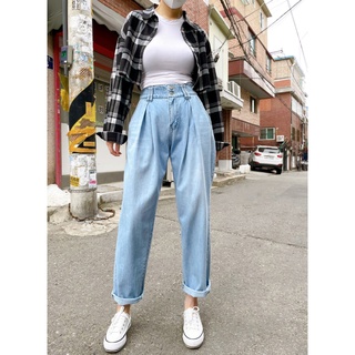 韓國代購 Howluk牛仔褲 夏季涼感牛仔褲 彈性面料 彈性腰頭 布料舒適柔軟 男友褲 tutti.moda韓貨小舖