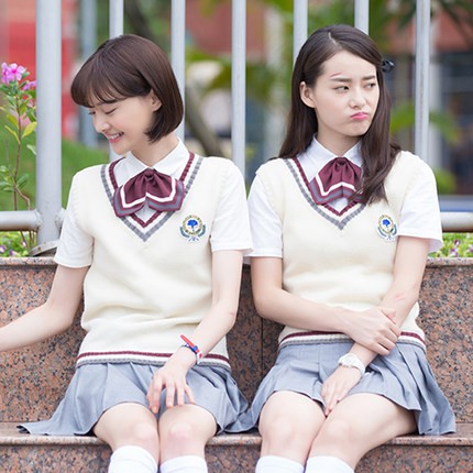 夏至末至同款校服套裝學院風韓國毛衣背心高中生班服jk制服毛衣 蝦皮購物